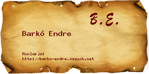 Barkó Endre névjegykártya